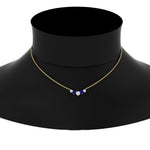 Load image into Gallery viewer, 1-carat-5-diamond-anniversary-gift-necklace-with-sapphire-in-FD-PD11130ROGSABL-1.00CT-NL-YG
