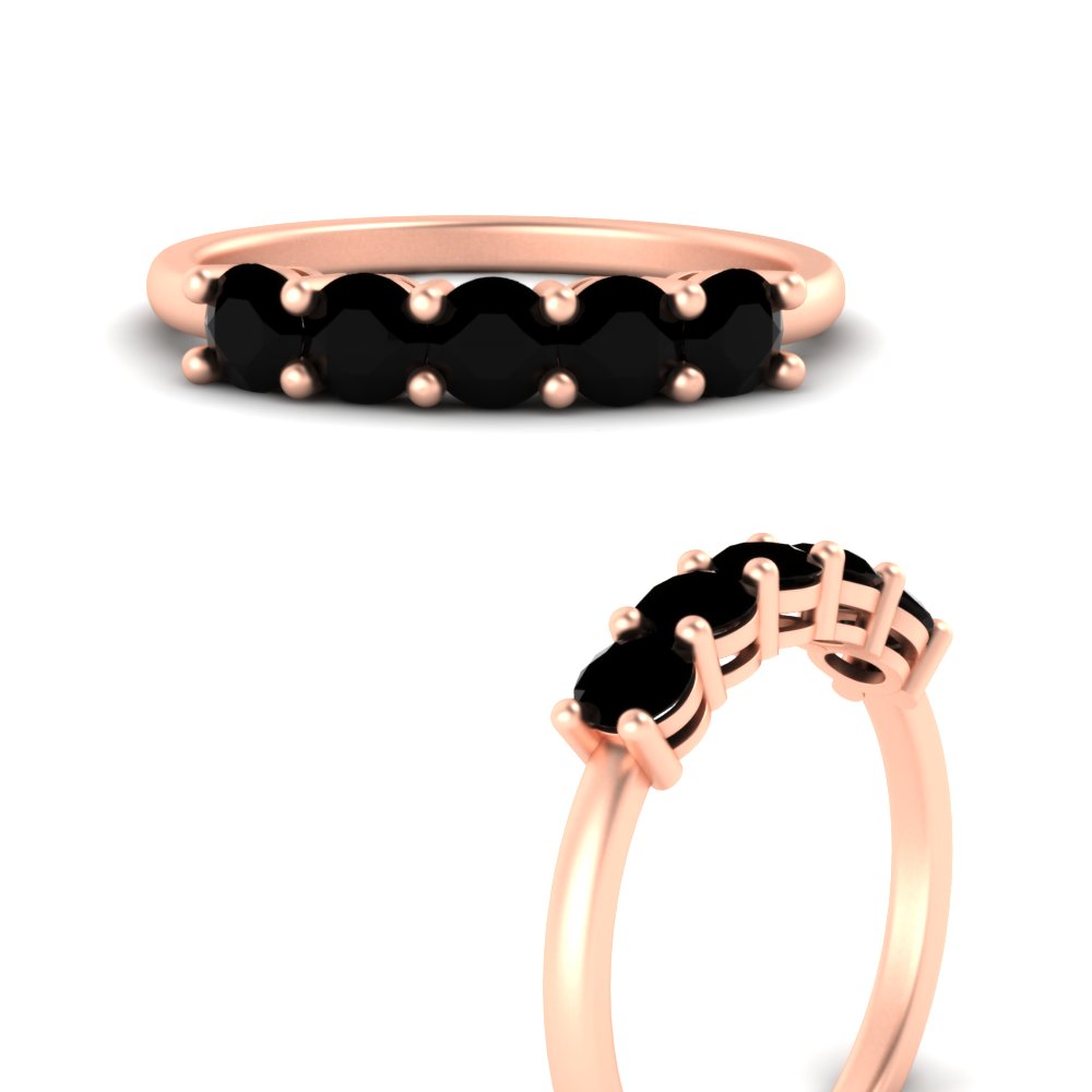 1-carat-5-stone-anniversary-black-diamond-wedding-ring-band-in-rose-gold-FDENS141ROBGBLACKANGLE3-1.00CT-NL-RG