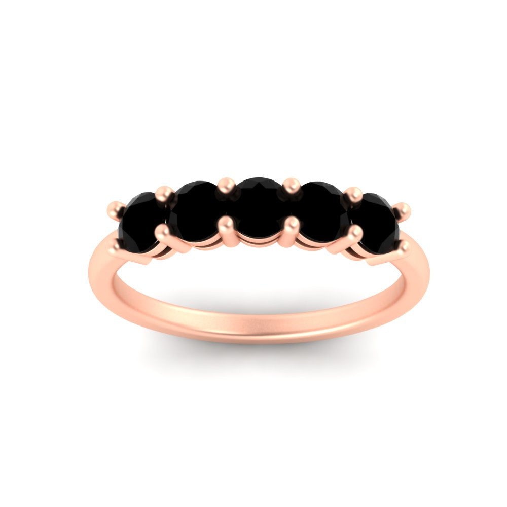 1-carat-5-stone-anniversary-black-diamond-wedding-ring-band-in-rose-gold-FDENS141ROBGBLACKANGLE5-1.00CT-NL-RG