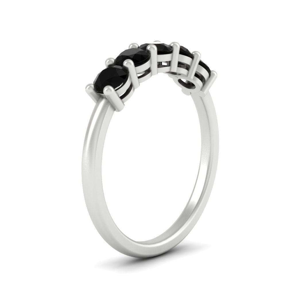 1-carat-5-stone-anniversary-black-diamond-wedding-ring-band-in-white-gold-FDENS141ROBGBLACKANGLE2-1.00CT-NL-WG