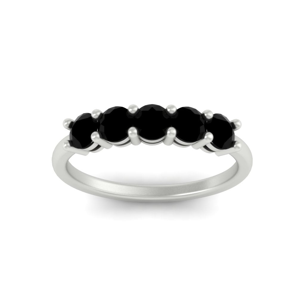 1-carat-5-stone-anniversary-black-diamond-wedding-ring-band-in-white-gold-FDENS141ROBGBLACKANGLE5-1.00CT-NL-WG