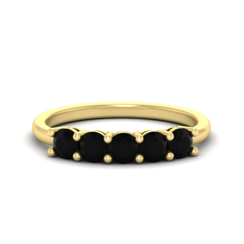 1-carat-5-stone-anniversary-black-diamond-wedding-ring-band-in-yellow-gold-FDENS141ROBGBLACK-1.00CT-NL-YG