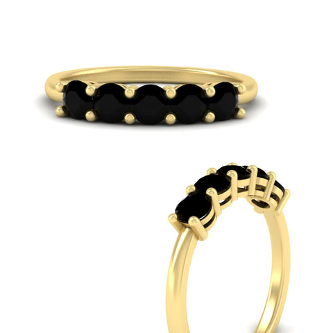 1-carat-5-stone-anniversary-black-diamond-wedding-ring-band-in-yellow-gold-FDENS141ROBGBLACKANGLE3-1.00CT-NL-YG