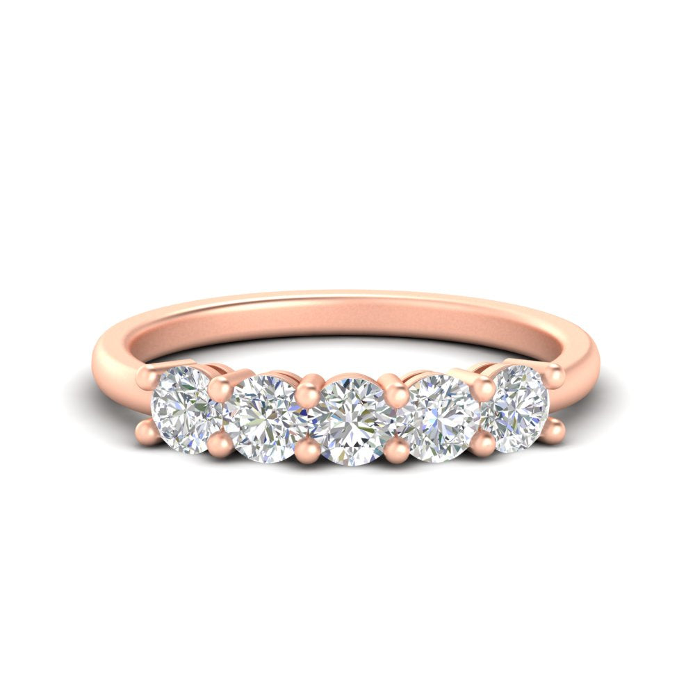 1-carat-5-stone-anniversary-diamond-wedding-ring-band-in-rose-gold-FDENS141ROB-1.00CT-NL-RG
