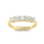 Load image into Gallery viewer, 1-carat-5-stone-anniversary-diamond-wedding-ring-band-in-yellow-gold-FDENS141ROBANGLE5-1.00CT-NL-YG
