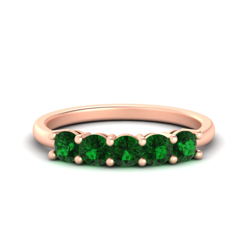 1-carat-5-stone-anniversary-emerald-wedding-ring-band-in-rose-gold-FDENS141ROBGEMGR-1.00CT-NL-RG