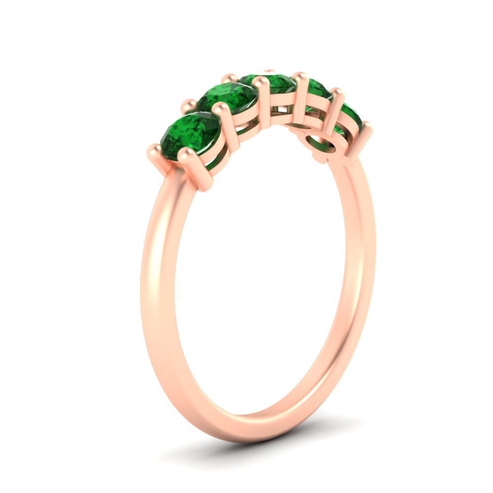 1-carat-5-stone-anniversary-emerald-wedding-ring-band-in-rose-gold-FDENS141ROBGEMGRANGLE2-1.00CT-NL-RG