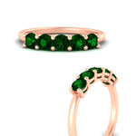 Load image into Gallery viewer, 1-carat-5-stone-anniversary-emerald-wedding-ring-band-in-rose-gold-FDENS141ROBGEMGRANGLE3-1.00CT-NL-RG
