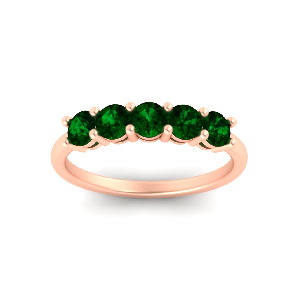 1-carat-5-stone-anniversary-emerald-wedding-ring-band-in-rose-gold-FDENS141ROBGEMGRANGLE5-1.00CT-NL-RG