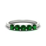 Load image into Gallery viewer, 1-carat-5-stone-anniversary-emerald-wedding-ring-band-in-white-gold-FDENS141ROBGEMGR-1.00CT-NL-WG
