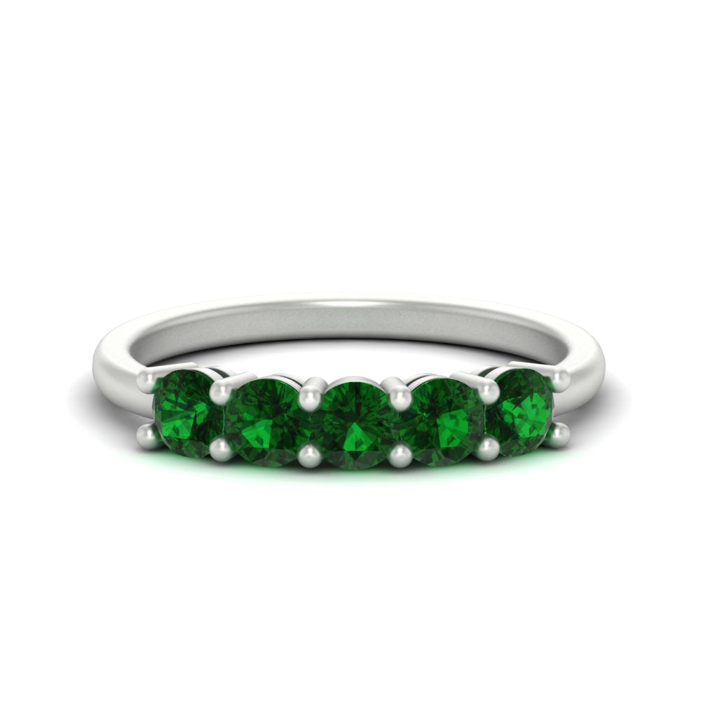 1-carat-5-stone-anniversary-emerald-wedding-ring-band-in-white-gold-FDENS141ROBGEMGR-1.00CT-NL-WG