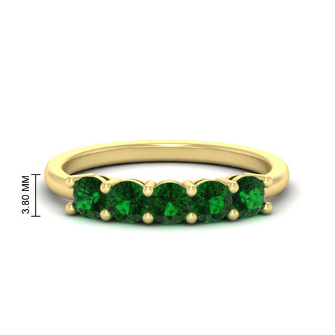 1-carat-5-stone-anniversary-emerald-wedding-ring-band-in-yellow-gold-FDENS141ROBGEMGR-1.00CT-NL-YG-HW