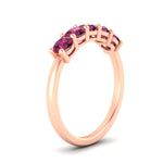 Load image into Gallery viewer, 1-carat-5-stone-anniversary-pink-sapphire-wedding-ring-band-in-rose-gold-FDENS141ROBGSADRPIANGLE2-1.00CT-NL-RG
