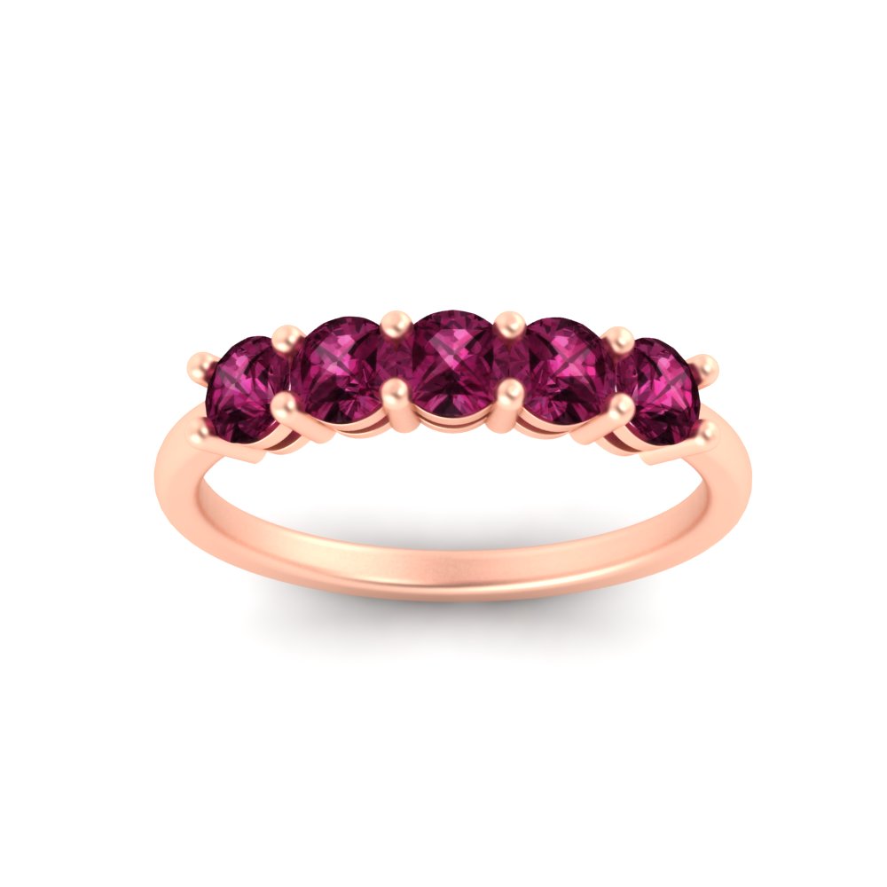 1-carat-5-stone-anniversary-pink-sapphire-wedding-ring-band-in-rose-gold-FDENS141ROBGSADRPIANGLE5-1.00CT-NL-RG