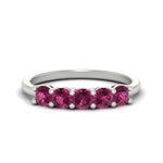 Load image into Gallery viewer, 1-carat-5-stone-anniversary-pink-sapphire-wedding-ring-band-in-white-gold-FDENS141ROBGSADRPI-1.00CT-NL-WG
