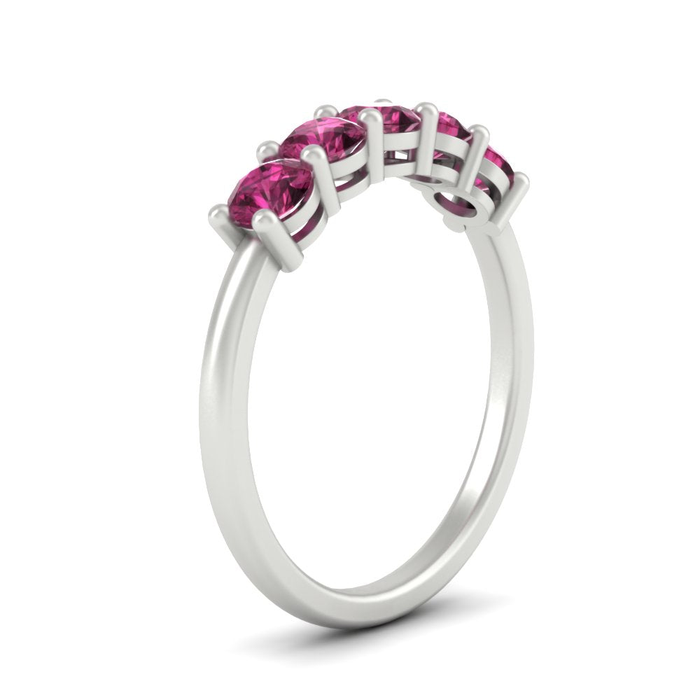 1-carat-5-stone-anniversary-pink-sapphire-wedding-ring-band-in-white-gold-FDENS141ROBGSADRPIANGLE2-1.00CT-NL-WG