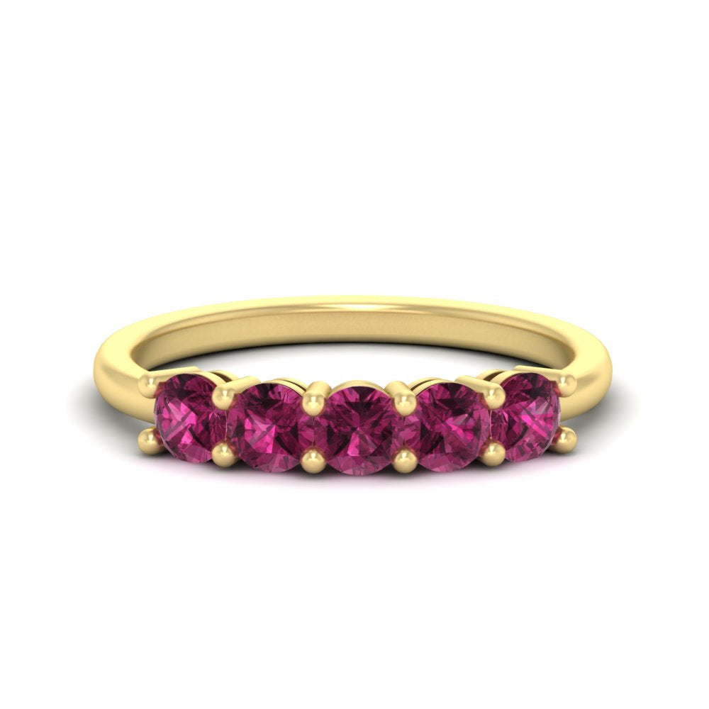 1-carat-5-stone-anniversary-pink-sapphire-wedding-ring-band-in-yellow-gold-FDENS141ROBGSADRPI-1.00CT-NL-YG