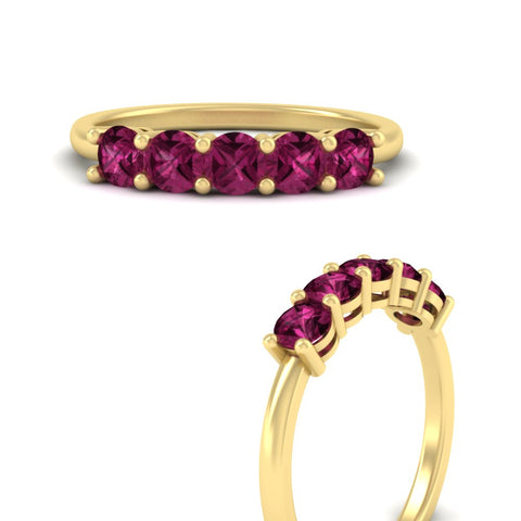 1-carat-5-stone-anniversary-pink-sapphire-wedding-ring-band-in-yellow-gold-FDENS141ROBGSADRPIANGLE3-1.00CT-NL-YG