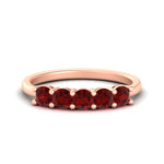 Load image into Gallery viewer, 1-carat-5-stone-anniversary-ruby-wedding-ring-band-in-rose-gold-FDENS141ROBGRUDR-1.00CT-NL-RG

