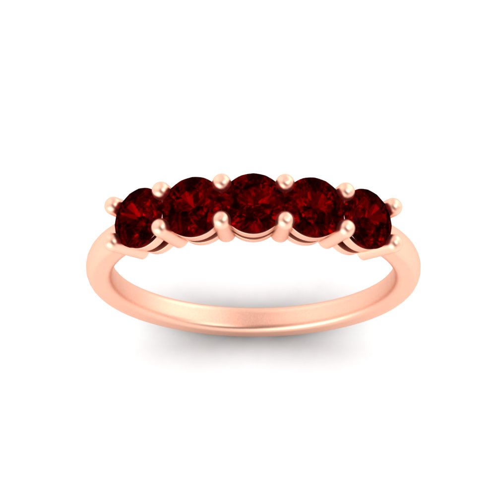 1-carat-5-stone-anniversary-ruby-wedding-ring-band-in-rose-gold-FDENS141ROBGRUDRANGLE5-1.00CT-NL-RG