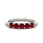 Load image into Gallery viewer, 1-carat-5-stone-anniversary-ruby-wedding-ring-band-in-white-gold-FDENS141ROBGRUDR-1.00CT-NL-WG
