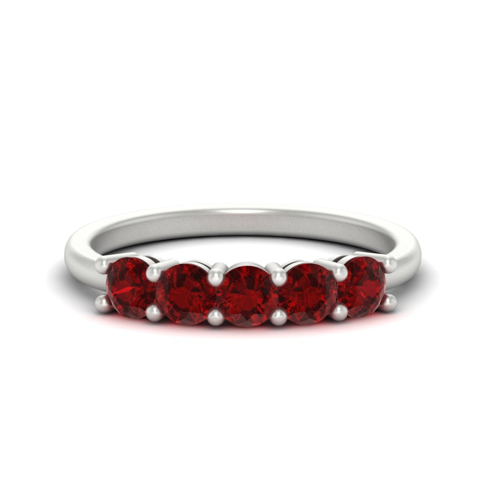 1-carat-5-stone-anniversary-ruby-wedding-ring-band-in-white-gold-FDENS141ROBGRUDR-1.00CT-NL-WG