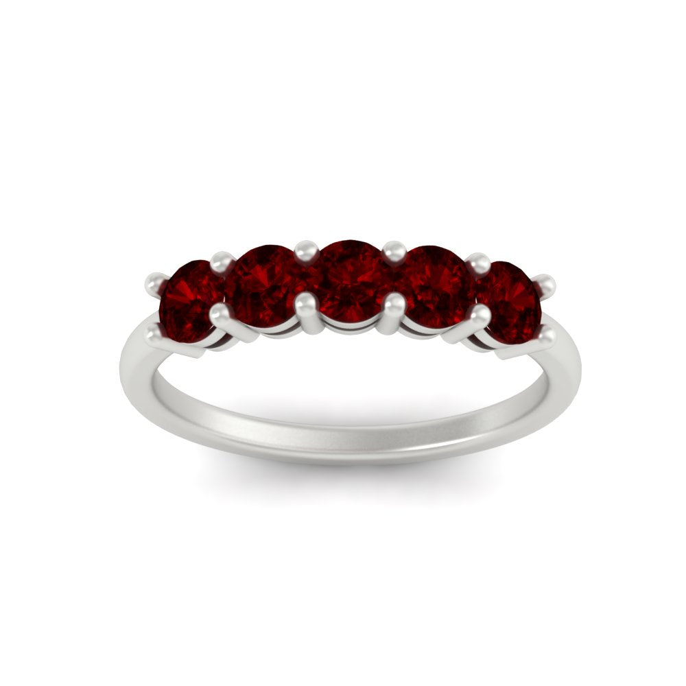 1-carat-5-stone-anniversary-ruby-wedding-ring-band-in-white-gold-FDENS141ROBGRUDRANGLE5-1.00CT-NL-WG