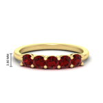 Load image into Gallery viewer, 1-carat-5-stone-anniversary-ruby-wedding-ring-band-in-yellow-gold-FDENS141ROBGRUDR-1.00CT-NL-YG-HW
