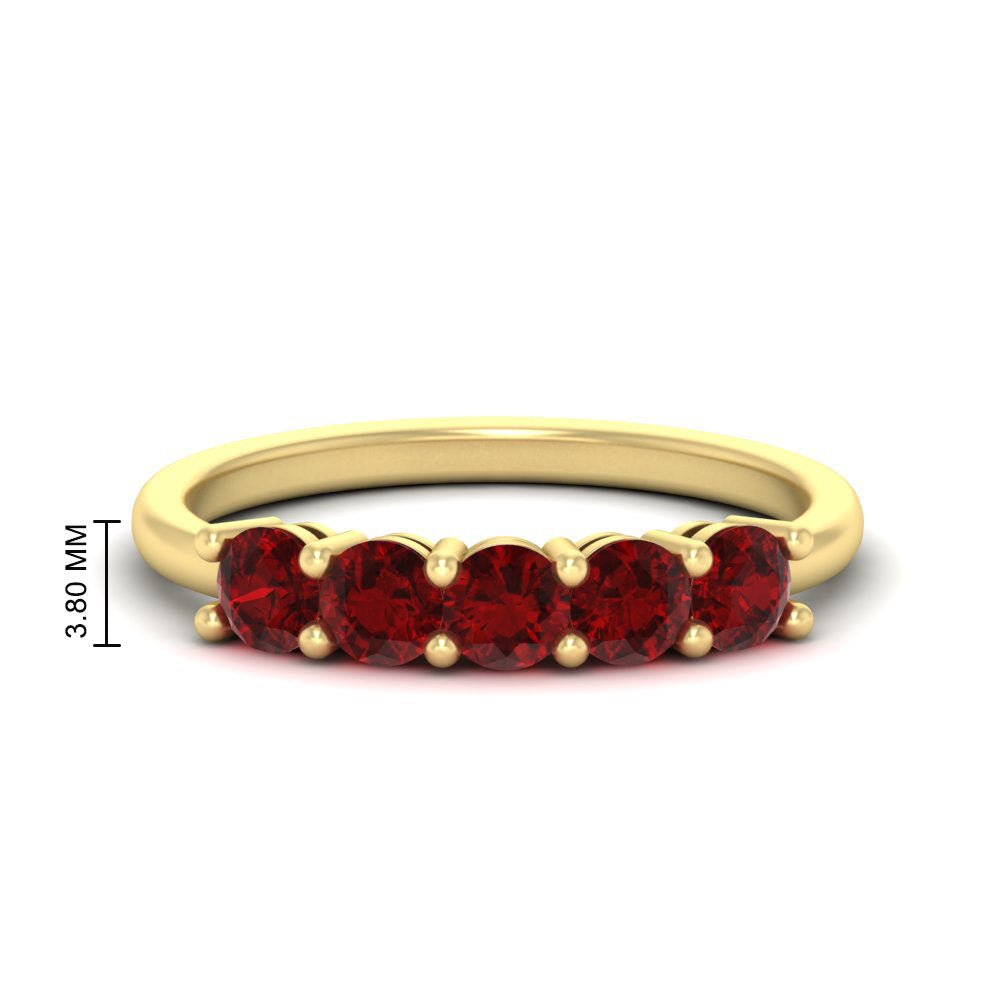 1-carat-5-stone-anniversary-ruby-wedding-ring-band-in-yellow-gold-FDENS141ROBGRUDR-1.00CT-NL-YG-HW