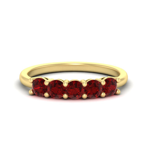 1-carat-5-stone-anniversary-ruby-wedding-ring-band-in-yellow-gold-FDENS141ROBGRUDR-1.00CT-NL-YG