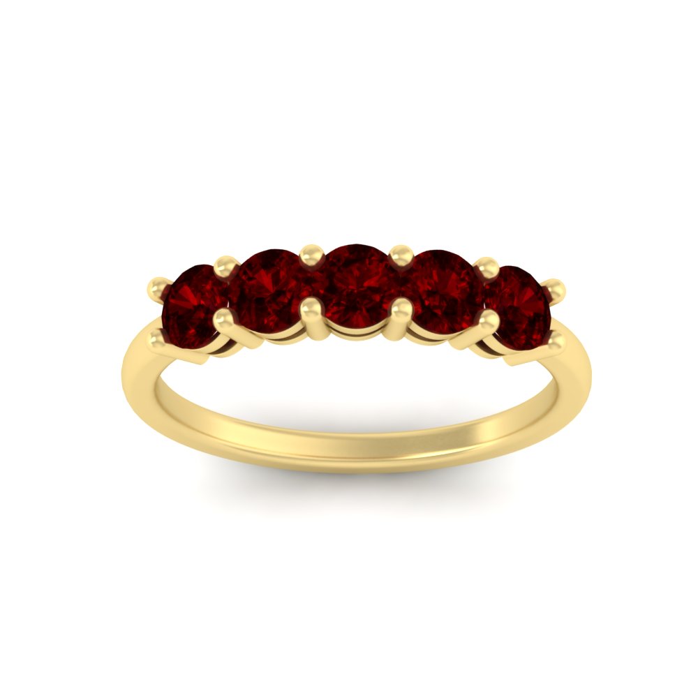 1-carat-5-stone-anniversary-ruby-wedding-ring-band-in-yellow-gold-FDENS141ROBGRUDRANGLE5-1.00CT-NL-YG