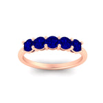 Load image into Gallery viewer, 1-carat-5-stone-anniversary-sapphire-wedding-ring-band-in-rose-gold-FDENS141ROBGSABLANGLE5-1.00CT-NL-RG
