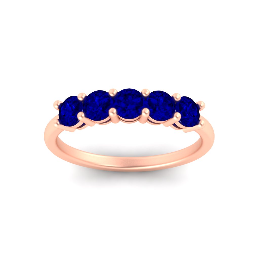 1-carat-5-stone-anniversary-sapphire-wedding-ring-band-in-rose-gold-FDENS141ROBGSABLANGLE5-1.00CT-NL-RG