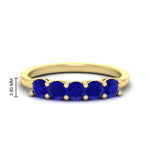 Load image into Gallery viewer, 1-carat-5-stone-anniversary-sapphire-wedding-ring-band-in-yellow-gold-FDENS141ROBGSABL-1.00CT-NL-YG-HW
