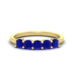 Load image into Gallery viewer, 1-carat-5-stone-anniversary-sapphire-wedding-ring-band-in-yellow-gold-FDENS141ROBGSABL-1.00CT-NL-YG
