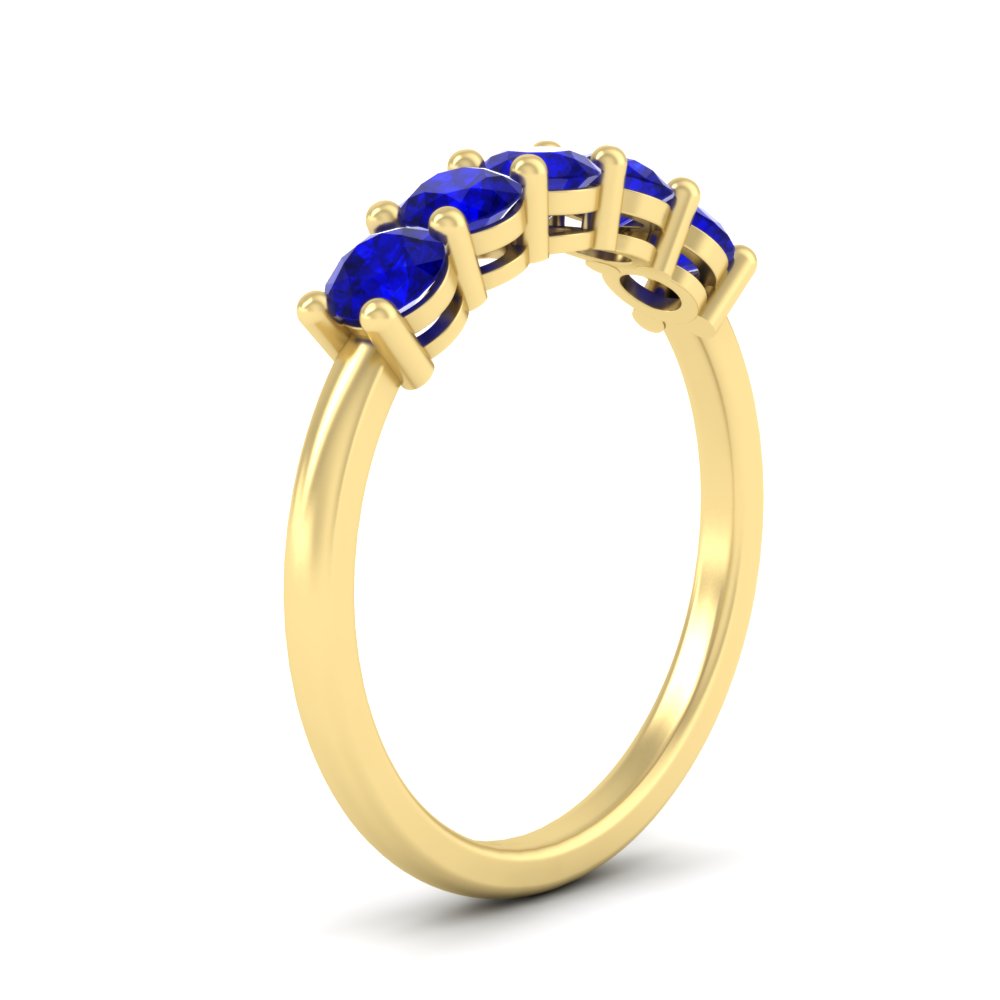 1-carat-5-stone-anniversary-sapphire-wedding-ring-band-in-yellow-gold-FDENS141ROBGSABLANGLE2-1.00CT-NL-YG