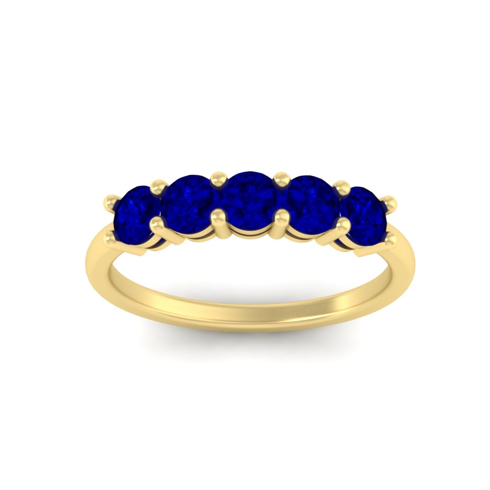 1-carat-5-stone-anniversary-sapphire-wedding-ring-band-in-yellow-gold-FDENS141ROBGSABLANGLE5-1.00CT-NL-YG