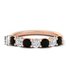 Load image into Gallery viewer, 1-carat-7-round-black-diamond-anniversary-band-ring-in-rose-gold-FD8008B7GBLACK-1.00CT-NL-RG-HW
