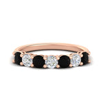 Load image into Gallery viewer, 1-carat-7-round-black-diamond-anniversary-band-ring-in-rose-gold-FD8008B7GBLACK-1.00CT-NL-RG
