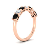 Load image into Gallery viewer, 1-carat-7-round-black-diamond-anniversary-band-ring-in-rose-gold-FD8008B7GBLACKANGLE2-1.00CT-NL-RG
