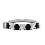 Load image into Gallery viewer, 1-carat-7-round-black-diamond-anniversary-band-ring-in-white-gold-FD8008B7GBLACK-1.00CT-NL-WG-HW
