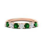 Load image into Gallery viewer, 1-carat-7-round-emerald-anniversary-band-ring-in-rose-gold-FD8008B7GEMGR-1.00CT-NL-RG
