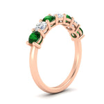 Load image into Gallery viewer, 1-carat-7-round-emerald-anniversary-band-ring-in-rose-gold-FD8008B7GEMGRANGLE2-1.00CT-NL-RG
