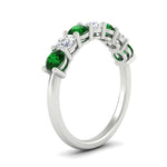 Load image into Gallery viewer, 1-carat-7-round-emerald-anniversary-band-ring-in-white-gold-FD8008B7GEMGRANGLE2-1.00CT-NL-WG
