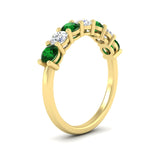 Load image into Gallery viewer, 1-carat-7-round-emerald-anniversary-band-ring-in-yellow-gold-FD8008B7GEMGRANGLE2-1.00CT-NL-YG
