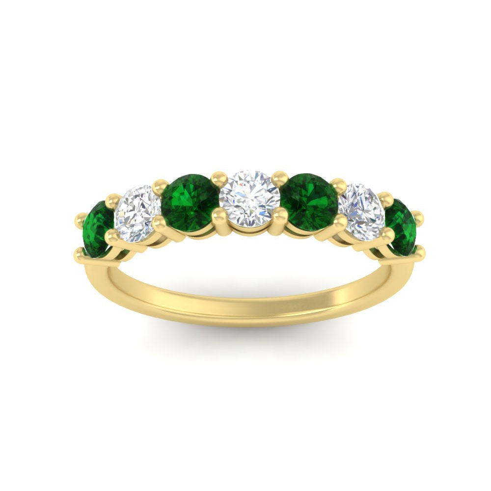 1-carat-7-round-emerald-anniversary-band-ring-in-yellow-gold-FD8008B7GEMGRANGLE5-1.00CT-NL-YG