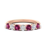 Load image into Gallery viewer, 1-carat-7-round-pink-sapphire-anniversary-band-ring-in-rose-gold-FD8008B7GSADRPI-1.00CT-NL-RG
