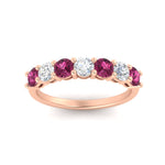 Load image into Gallery viewer, 1-carat-7-round-pink-sapphire-anniversary-band-ring-in-rose-gold-FD8008B7GSADRPIANGLE5-1.00CT-NL-RG
