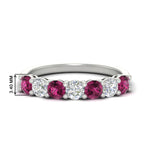 Load image into Gallery viewer, 1-carat-7-round-pink-sapphire-anniversary-band-ring-in-white-gold-FD8008B7GSADRPI-1.00CT-NL-WG-HW
