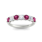 Load image into Gallery viewer, 1-carat-7-round-pink-sapphire-anniversary-band-ring-in-white-gold-FD8008B7GSADRPIANGLE5-1.00CT-NL-WG
